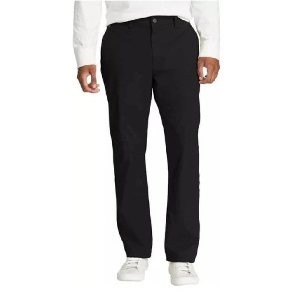 NEW Eddie Bauer Men's 34x32 Canvas Utility Pants Stretch Black Workwear j1421